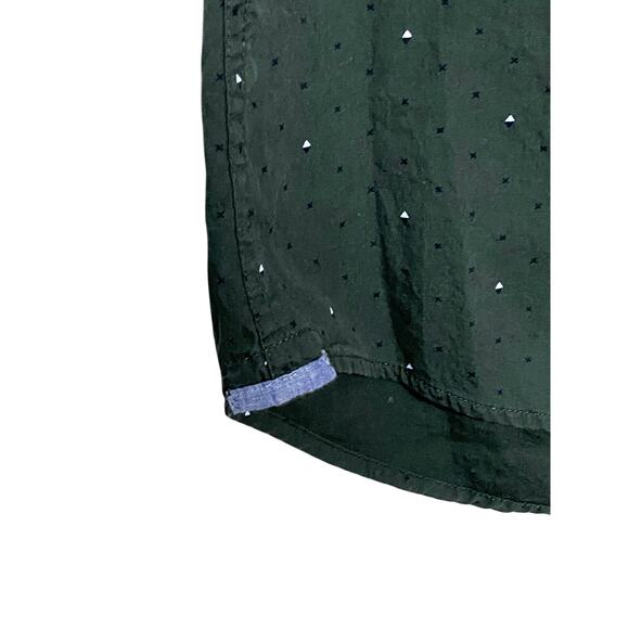 Level Ten Geometric Button Shirt Mens M Triangles X's Preppy Casual Artsy Retro - Picture 5 of 9